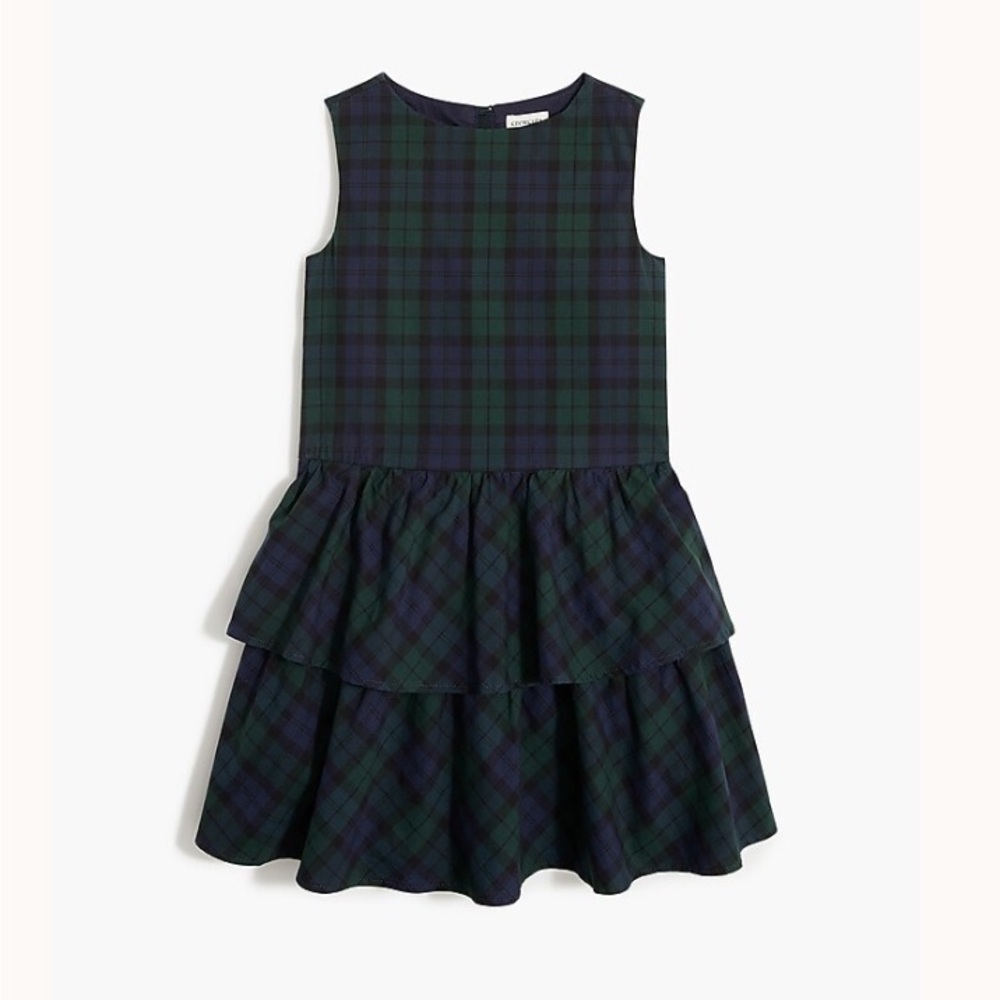J.Crew Crewcuts Girls' poplin Black Watch plaid dress